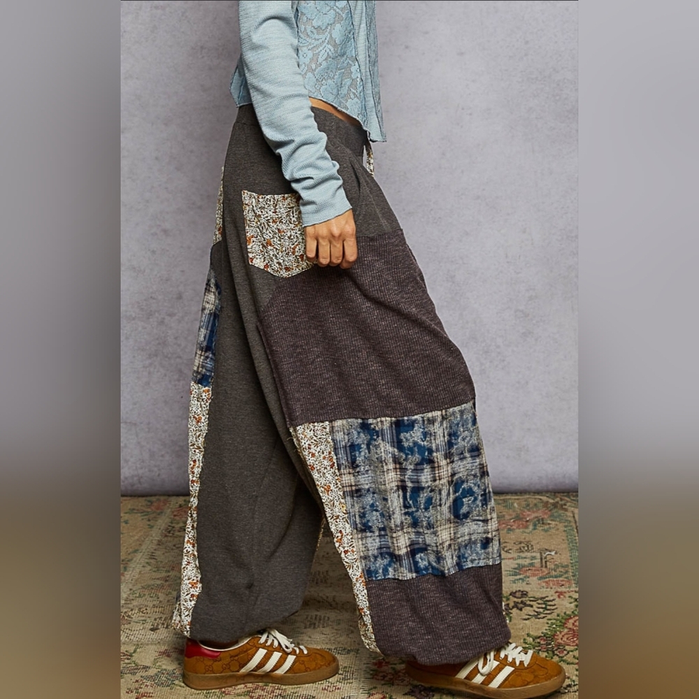Pol Gray Patchwork Pants - image 3